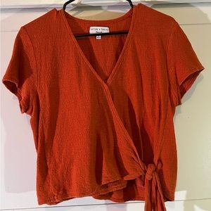 Burnt Orange Madewell Blouse